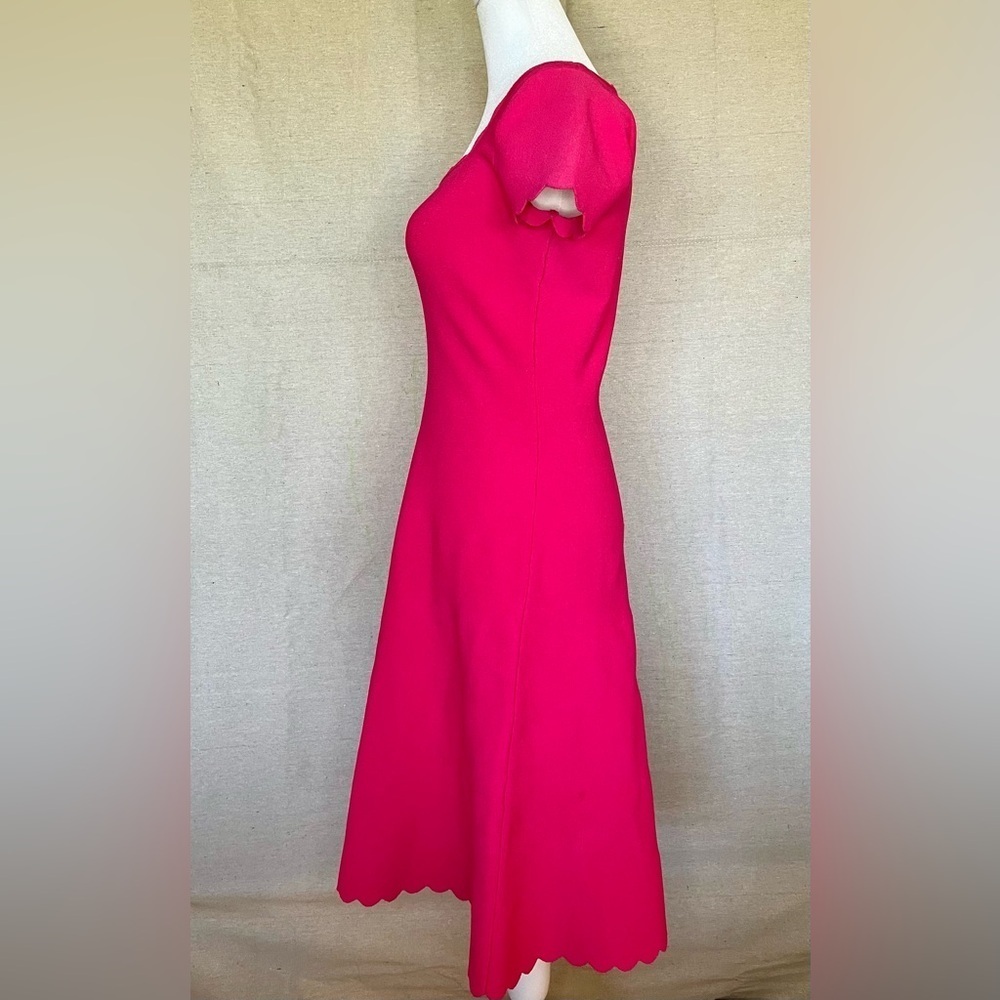 MILLY | Scallop Neck Fit and Flare Dress - Picture 3 of 12